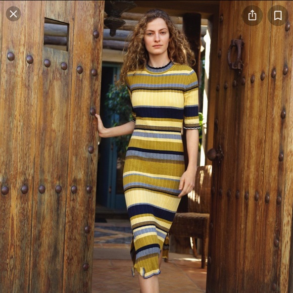 Ribbed striped dress - Picture 2 of 8